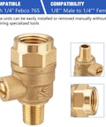 Four Pack Test Cocks One Eighth Inch Male To One Quarter Inch Female With PTFE Sealant Tape For Backflow Valves And Sprinkler Backflow Preventers DIY Friendly Pro Grade Compatible With Quarter Inch Female Connectors