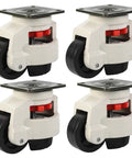 4 Pieces Beefed Up Heavy Duty Leveling Swivel Caster Wheels With 500kg Load Capacity For Industrial Equipment And Material Handling Workbench Transport Plates GD80F Casters For Quick Stable Mobility, 4-pack