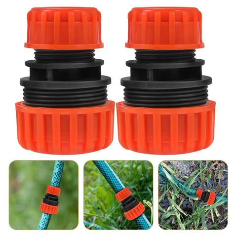 Two Pack One Half To Three Quarter Inch Garden Hose Repair Menders Connectors Adapters For Quick Leak Proof Repair And Extension Of Your Water Hose With Durable ABS Plastic Construction