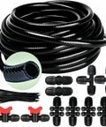 Half Inch Drip Irrigation Tubing Kit 50 Foot Long For Garden With One Half Inch Straight Connector Switch Valves T Fittings