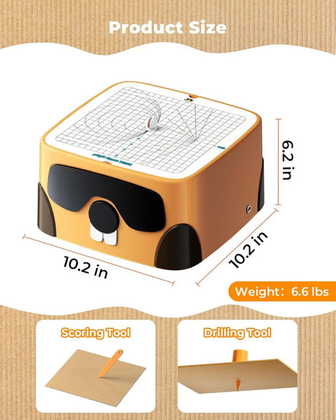 Kid Safe Cardboard Cutter For STEM Projects Bladeless Classroom Cutting Tool For Makers Safe Alternative To Scissors With ASTM And CPSC Compliance Standards, 10.2 x 10.2 x 6.2 in