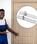 Installer showing Two Pack Stainless Steel Stealth Hidden Door Hinges 360 Degree Pivot Concealed Door Hinge for wooden doors