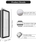 Side view of Replacement HEPA Filter Set For Qrevo S Curve Pro Plus MaxV Edge Robotic Vacuum Cleaners, dimensions and features shown