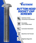 Tough As Nails Button Head Socket Cap Screws 1/4-28 X 1 Inch 25 Pack 18-8 Stainless Steel full thread with rounded head.