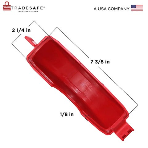 Gate Valve Lockout Device For Five To Six And A Half Inch Handles, OSHA Compliant Gas Lock, top view with dimensions