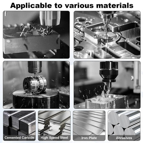 Various machining processes on metal showing 7 Piece M2 High Speed Steel Center Drill Bit Set for metal lathe tools in action