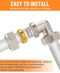 Three Quarters Inch Air Piping Fitting Elbow Kit For 200 PSI Pro Grade Nickel Plated Brass, double O-ring installation view