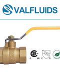 Full Port Forged Lead Free Brass Ball Valve With Female Thread NPT Connector 1/2 Inch two-piece body, yellow handle