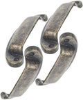 Vintage Metal Shell Cabinet Door Handles Set, Antique Bronze Drawer Pulls For Kitchen Cupboard Wardrobe, European Style Hardware, 4 Pack