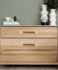 Dresser with Black Walnut Solid Wood Brass Cabinet Pulls 195mm Length 160mm Center Hole Durable Wardrobe Drawer Cupboard Door Hardware