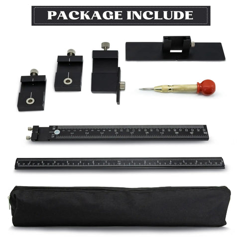 Cabinet Hardware Jig Aluminum Template Tool For Fast And Accurate Handle And Pull Installations with measuring rulers and case