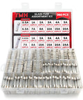 Top Shelf 360 Piece Fast Blow Glass Tube Fuse Assortment Kit Featuring Twenty Four Amp Values For Shop Repairs And Weekend Wrenching Heavy Duty Shielding The Real Deal in organized storage case.