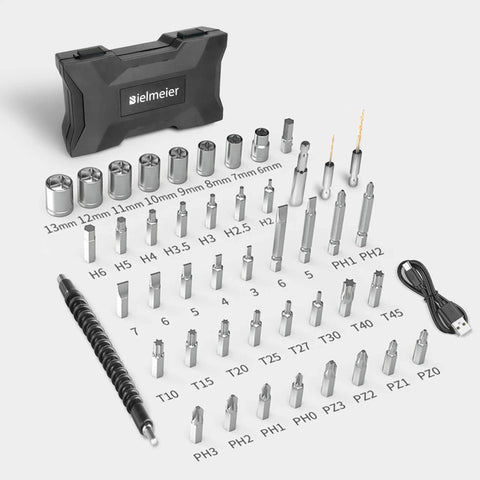 Rechargeable Cordless Electric Screwdriver Kit With 44 Accessories And Flex Shaft LED Light 5 Nm Torque Six Settings parts