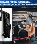 Wall Mount Jack Stand Rack Organizer For Hydraulic Floor Jacks Heavy Duty Holder And Brackets installed in garage view