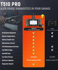 NT510 Pro OBD2 Scanner For Porsche Two In One Diagnostic Tool And 12 Volt Battery Tester display features list