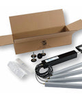Dyna-Lift manual height-adjustable lift system, 1000 lb capacity, 6 in stroke, black actuator with 4 gray tubes