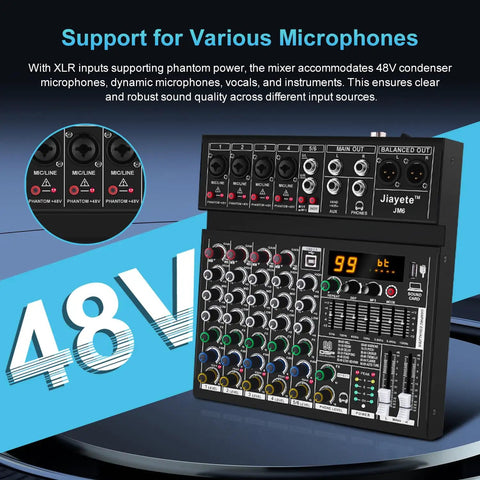 Six Channel DJ Mixer For Home Studio Beatmaking Boss Performance With USB Audio Interface, 99 DSP Effects, Bluetooth Streaming