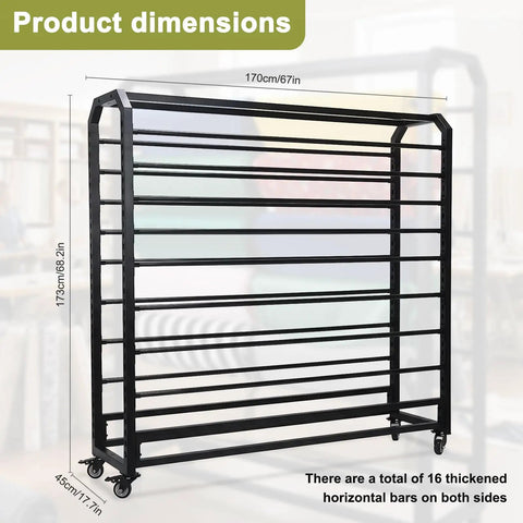 Heavy Duty Commercial Fabric Roll Storage Rack With Adjustable Spacing Rock Solid For Indoor And Outdoor Use No Sweat Textile Organization Top Shelf Steel Unit with product dimensions.