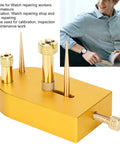 Alloy Small Size Watch Balance Stand Hairspring Support Pro Grade Tool For Movement Calibration And Inspection visible on a table.