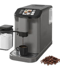 Straight Up Home Brew Pro Zero Hassle Fully Automatic Espresso Machine With Conical Burr Grinder brewing coffee into a cup.