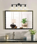 Modern farmhouse bathroom with outdoor wall light fixtures with clear glass shade for bath, mirror, kitchen and exterior use