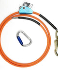 Pro Grade Tree Climbing Flipline Kit With Steel Core 8 Ft Rope Heavy Duty Adjustable Lanyard with Snap Hook and Carabiner, Orange