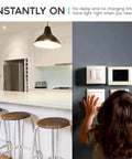 Child activating light switch next to kitchen with A15 LED Bulb 7W 600 Lumens 3000K Soft White 40W Equivalent Dimmable Enclosed Fixture
