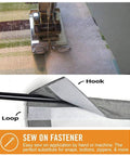 Heavy-Duty Sew-On Hook And Loop Tape Duo - Killer 3/4 Inch White Strips for sewing, showing hook and loop application.