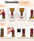 Top Shelf PVC Heat Shrink Bottle Caps Gold 30X60mm Size 50 Pack shown in versatile usage steps for sealing wine bottles.