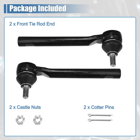 Two Pack Front Outer Tie Rod End Links Kit For Honda Odyssey 2005 2010 ES800224 53540SHJA01 Street Ready Steering And Suspension Replacement To Tighten Handling And Deliver A Smoother Ride, two front tie rod ends, castle nuts, cotter pins