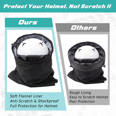 2 Pack Waterproof Motorcycle Helmet Bag With Soft Lining And Drawstring Closure Large Capacity Lightweight Storage