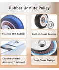 1 Inch Fixed Caster Wheels Silent Tpr Rubber Rollers Non Swivel Plate Casters showing flexible TPR rubber and built-in steel bearing.