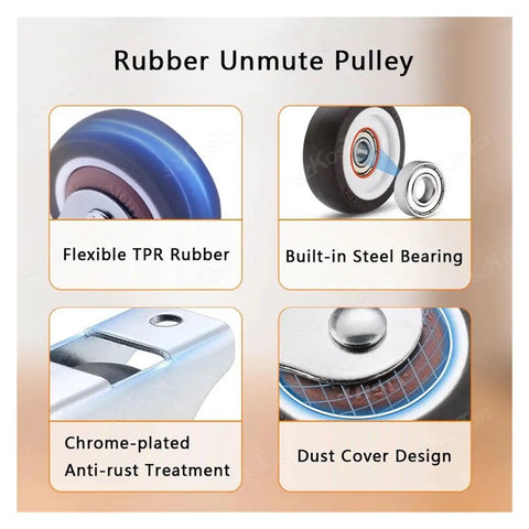 Flexible TPR rubber in Solid 1 Inch Fixed Caster Wheels Featuring Silent TPR Rubber for straight shot movement.