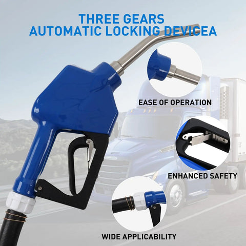 Heavy Duty Diesel Exhaust Fluid Pump Kit 110V All In One Dispensing System Nozzle focusing on ease of operation and safety features.