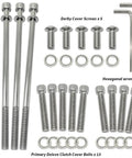 Bulletproof Stainless Steel Primary Cover Bolt Kit With Clutch Gasket For Harley Davidson Touring Models Electra Glide Road King Street Glide 2007 To 2016, stainless bolts and screws set.