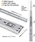 14 Inch Soft Close Drawer Slides Set Of 4 Pairs With Ball Bearing Full Extension, side mount cabinet hardware dimensions