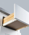 24 Inch Euro Drawer Slides Pack Of 2 For Face Frame And Frameless Cabinets Heavy Duty 75Lb Capacity Cold Rolled Steel Powder Coated Includes Brackets And Screws Choose Length By Drawer Box Not Cabinet Depth, installed in white cabinet
