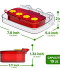 Diagram of Window Hummingbird Feeder With Strong Suction Cup No Fuss 10oz Red Outdoor Bird Feeder With Built In Moat, showing dimensions.