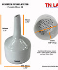 80mm Porcelain Buchner Funnel And 1L Heavy Wall Borosilicate Glass Vacuum Flask Filtration Kit with detailed measurements