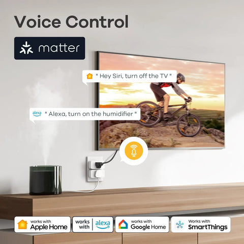 Matter Smart Plug With Easy Setup That Works With Apple Home Siri Alexa Google SmartThings 15 Amp 1800 Watt Smart Outlet with connected devices