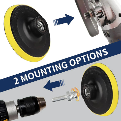 4 Inch Angle Grinder Sanding Discs Kit With Cushion Pads And Backing Pad, adapter options for drills and angle grinders