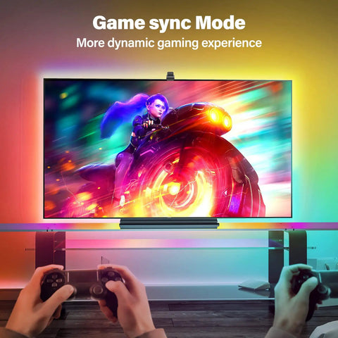 Ambient TV Backlight Kit With Camera For 50 To 60 Inch TVs Smart RGB LED Light Strip With Sync Color WiFi Control Works With Alexa And Google Assistant App Control Offline Mode