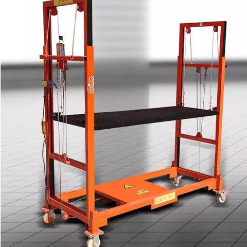 Electric Heavy Duty Lift Cart With Non Skid Deck For Indoor And Outdoor Aerial Work Automatic Cargo Elevator Platform on wheels.