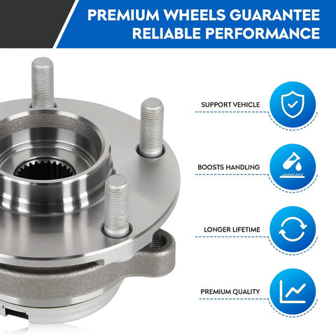 Front Wheel Bearing Hub Assembly For 2007 2012 Nissan Altima 2.5L L4 Only With 29 Splines 5 Lug ABS One Piece Drop In Replacement Direct Bolt On Upgrade
