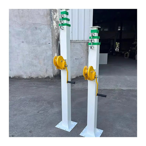 Heavy Duty Manual Telescopic Lift Pole With Smooth Glide Hand Crank Winch for Studio Camera, 6 meter height with sturdy construction.