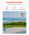 Corner Cable Railing Post With Ten L Shaped Holes Pre Drilled 36 By 2 By 2 Inches Stainless Steel Kit for outdoor deck.
