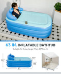 Inflatable Adult Bathtub With Free Standing Design And Foldable Portable Frame Includes Electric Air Pump In Home Spa