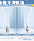 Two white foam cannon hoses with metal fittings and stainless steel filter balls, 9-inch, for foam lance