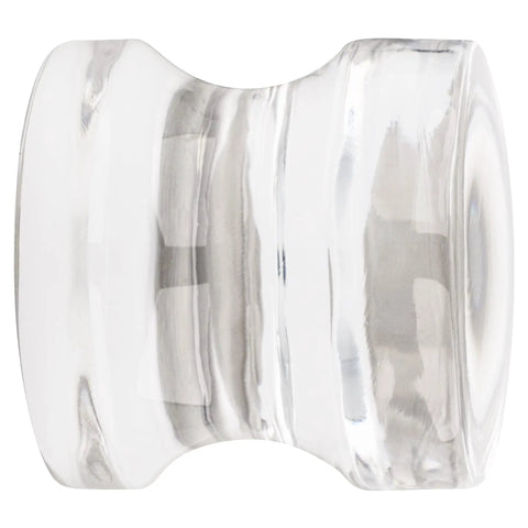 Clear Crystal Knob Set For UV Bond Adhesive, Traditional Style, 1-15/16 Inch side view of cabinet hardware