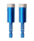 16mm Diamond Hole Saw Drill Bit Set In A 2 Pack With Hex Shank For Dry Drilling Through Porcelain Ceramic Stone Granite Marble Core Bits Grit 50 60 Quick Fit 6.5mm 65mm Length
